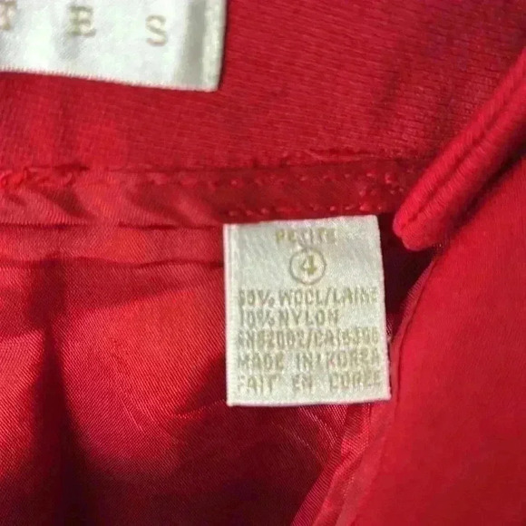 Dana Buchman Wool Pleated Pants Size 4P Red - Picture 3 of 9